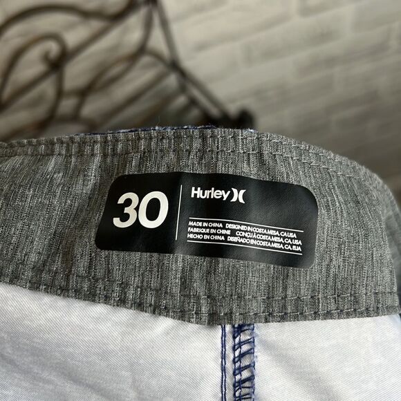 Hurley Blue Striped Swim Trunks Bathing Suit Size 30 - Picture 5 of 5